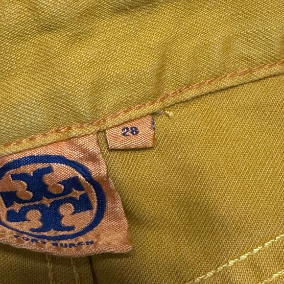 Tory Burch Super Skinny Jeans Mustard Yellow Size 28 US 6 - Picture 10 of 11